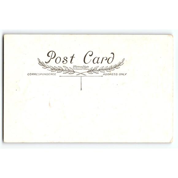 Vintage 1910s Halloween Whitney Postcard Goblin Girl Tree With Face Owl Cat - Picture 2 of 2